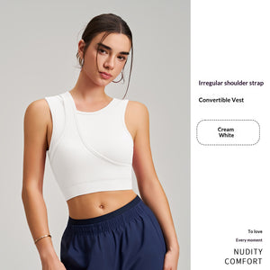 Celynia Seamless Stunning Integrated Bra Tank Top , Shockproof & Top, Wearable Outside For S