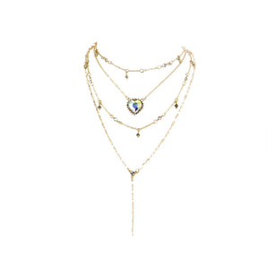 Heart & Star worn by model, charm necklace style