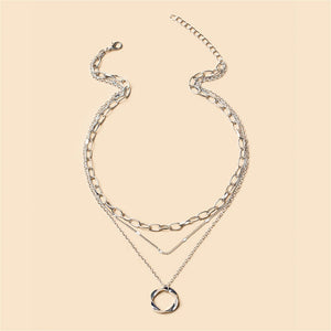 Multi Chain lifestyle image, trendy jewelry