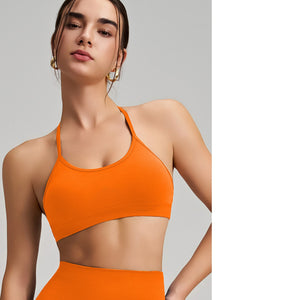 Celynia Seamless Seamless Thin Strap Cross Back Outfit Set, Quick-Dry Bra For Running