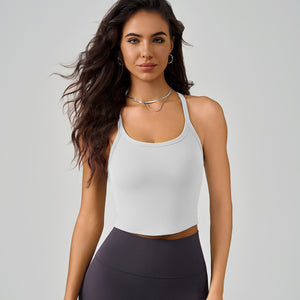 Celynia Seamless Bra With Thin Shoulder Straps, Integrated Chest Pads, Racerback Camisole Tank Top