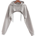 Celynia Soft Loose Cropped Hooded Long Sleeve Sweatshirt