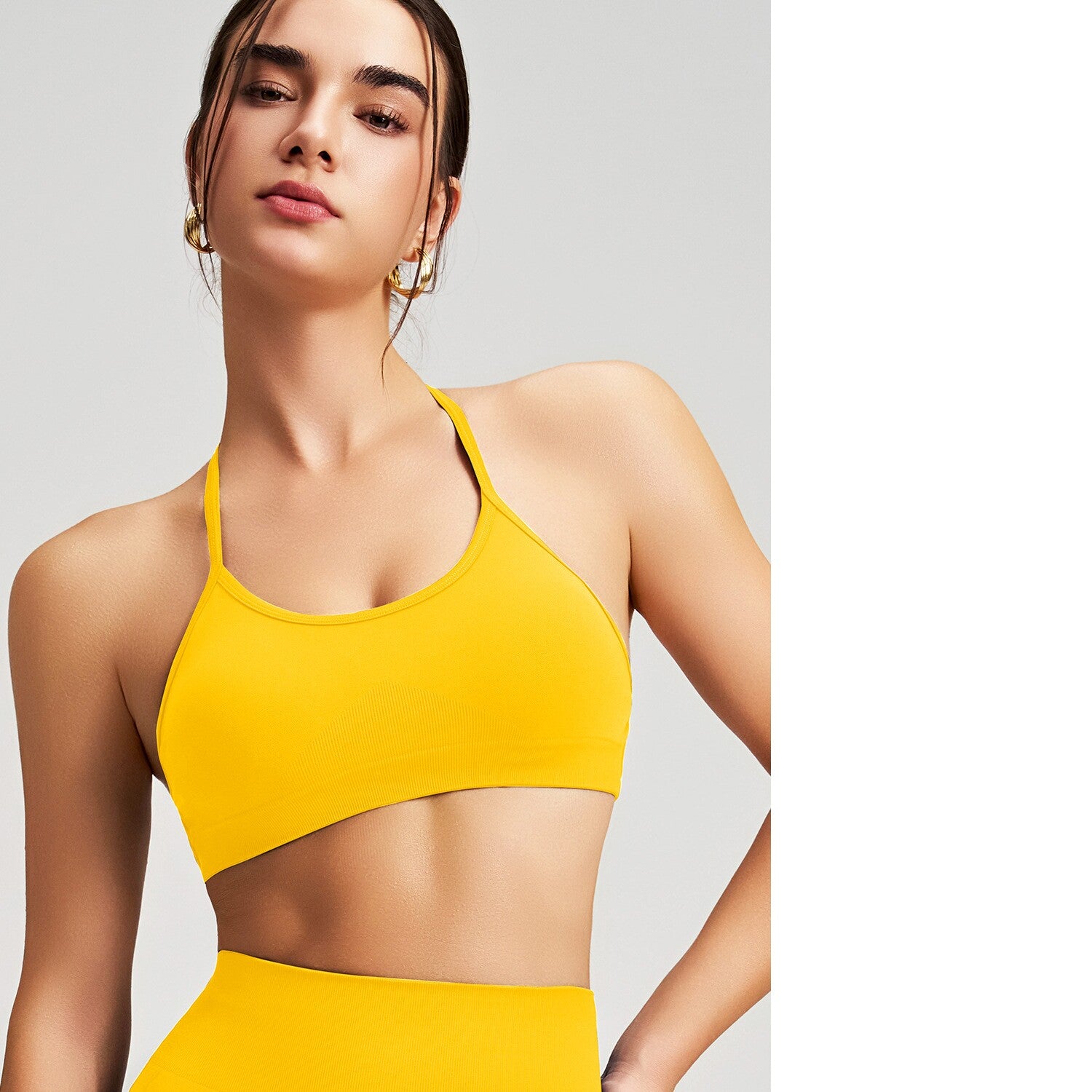 Celynia Seamless Seamless Thin Strap Cross Back Outfit Set, Quick-Dry Bra For Running