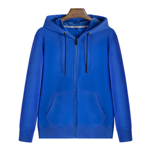 Celynia Soft Zipper Hoodie Solid Color Plus Fleece Sweatshirt