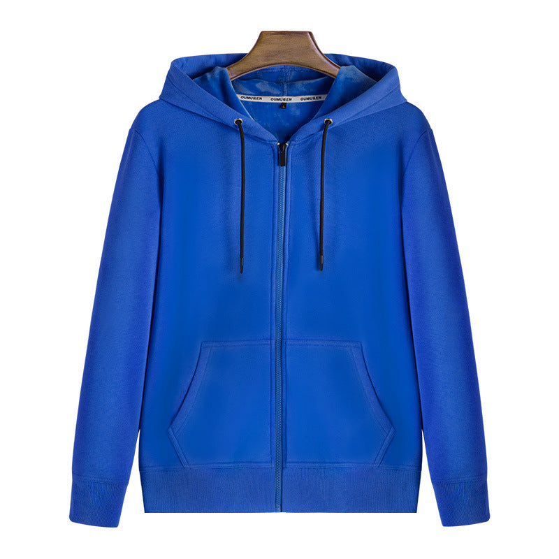 Celynia Soft Zipper Hoodie Solid Color Plus Fleece Sweatshirt