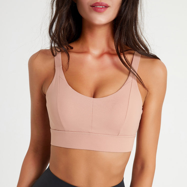 Celynia Seamless Shock-Absorbing Compressive Bra , Integrated Cup Design, Suitable For , And With Beautiful Back Design