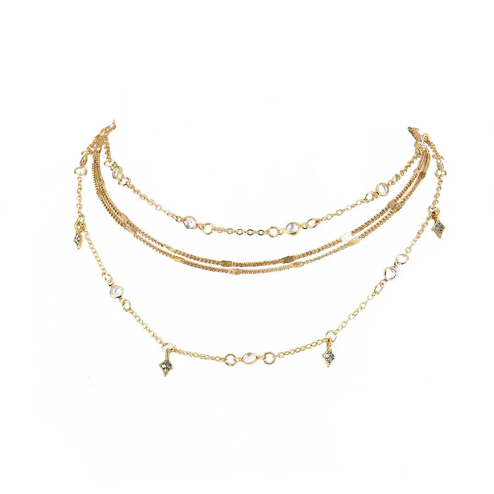 Star Pendant worn by model, charm necklace style