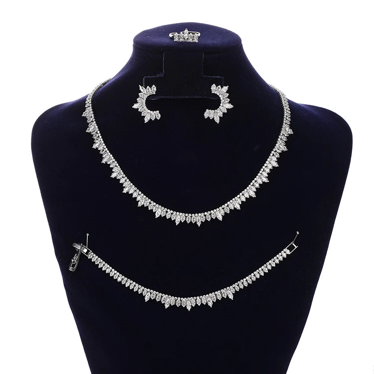 Bridal Set stacked with other jewelry set pieces
