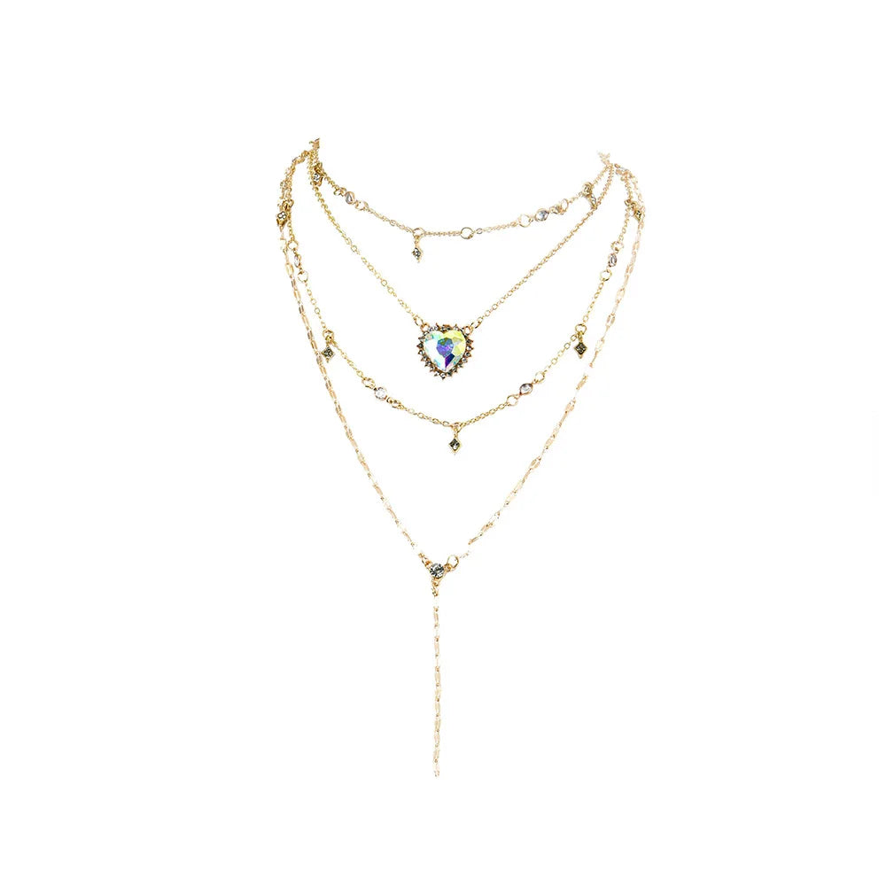 Heart & Star worn by model, charm necklace style