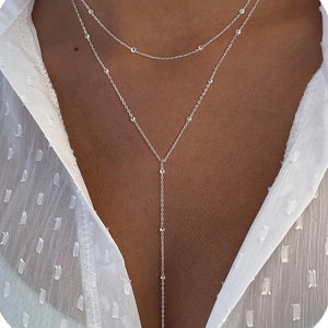 Close-up detail of Y Necklace showing craftsmanship