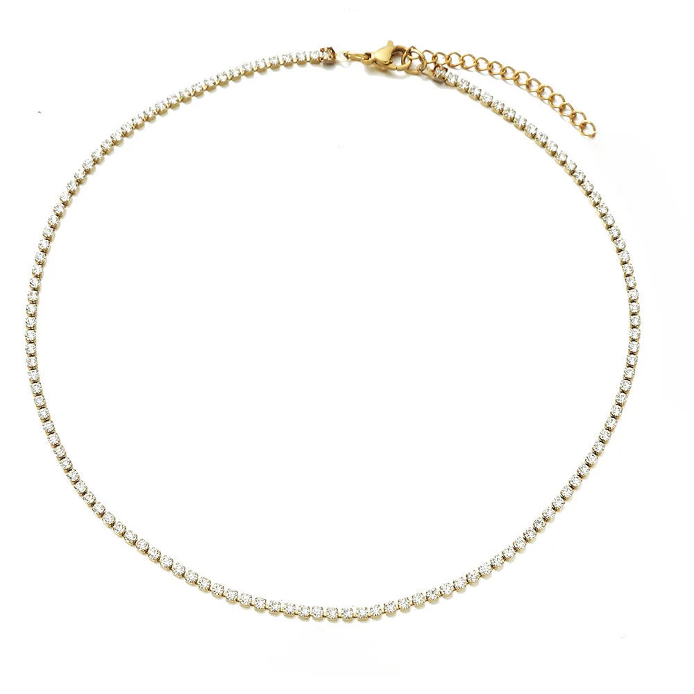 Dainty Tennis - crystal necklace for women