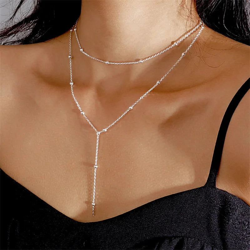 Lariat from angle showing fashion necklace design