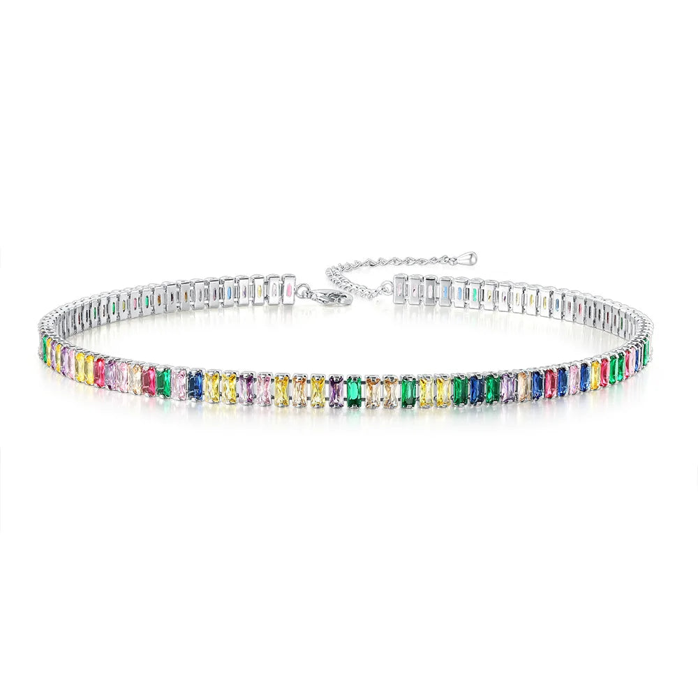 Tennis Choker from angle showing neck choker design