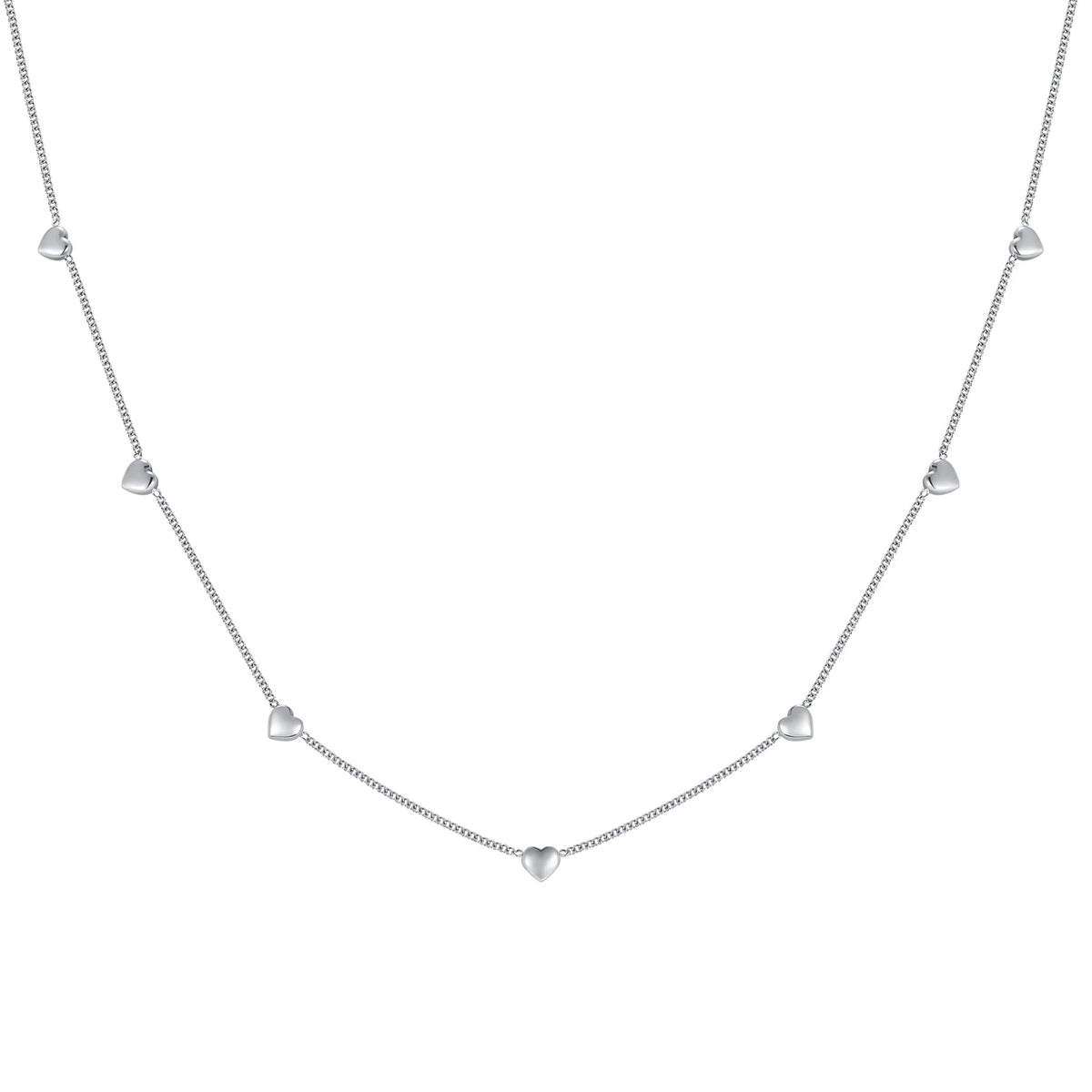 Heart Link worn by model, charm necklace style