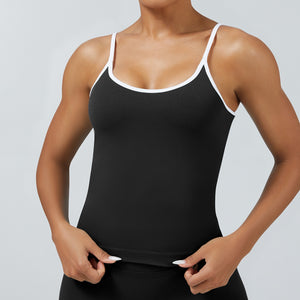 Celynia Seamless Contrast Color Vest Backless Clothes