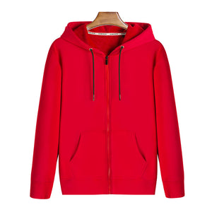 Celynia Soft Zipper Hoodie Solid Color Plus Fleece Sweatshirt