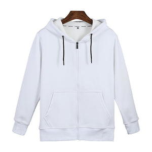 Celynia Soft Zipper Hoodie Solid Color Plus Fleece Sweatshirt