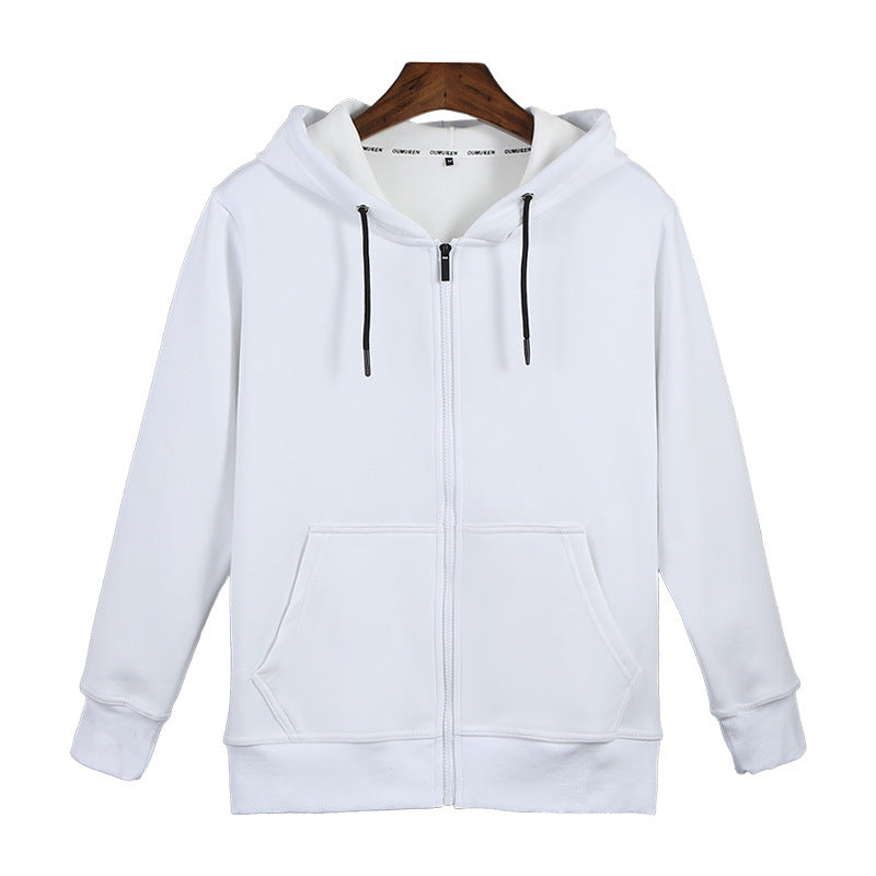 Celynia Soft Zipper Hoodie Solid Color Plus Fleece Sweatshirt