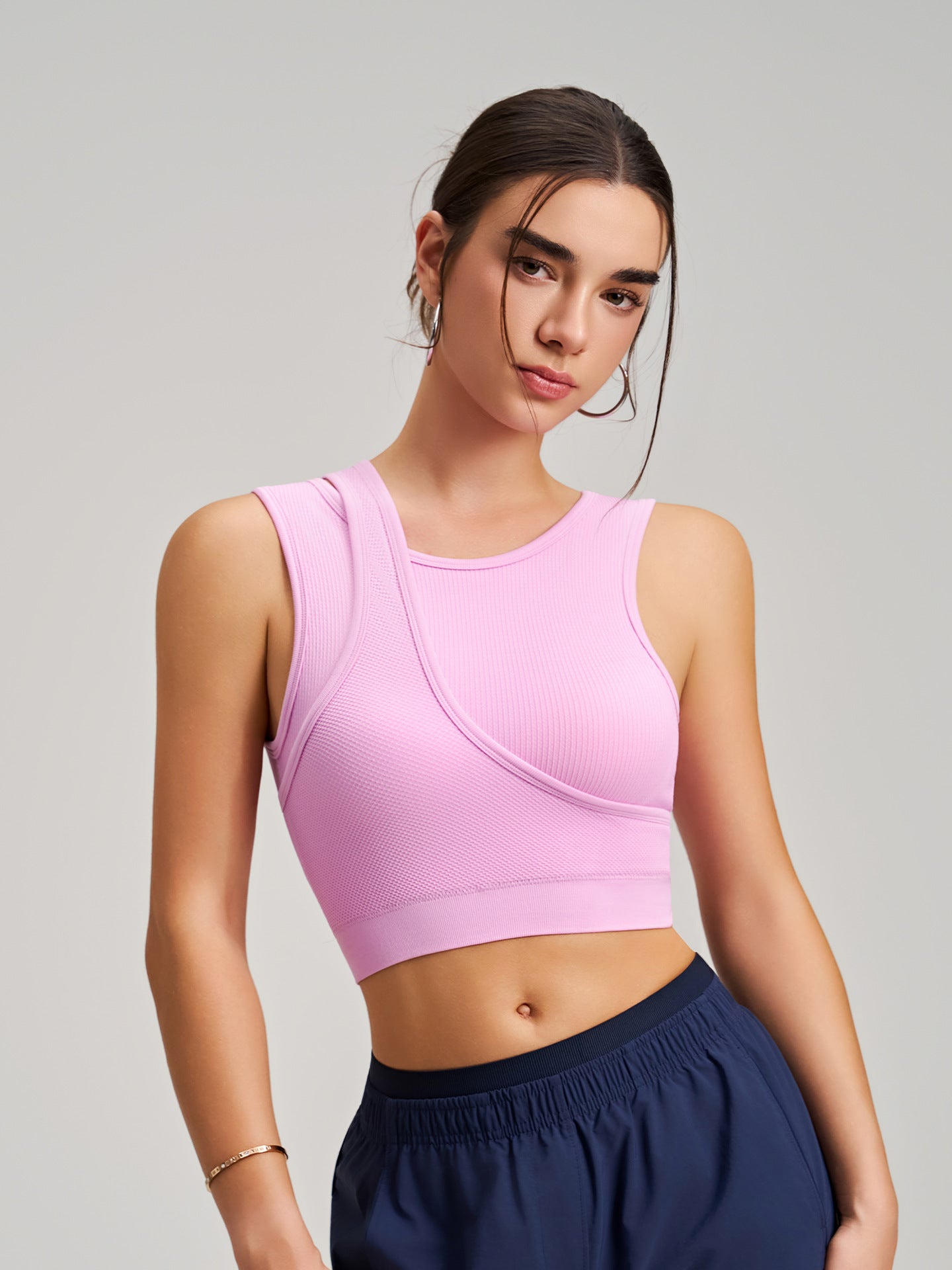 Celynia Seamless Stunning Integrated Bra Tank Top , Shockproof & Top, Wearable Outside For S