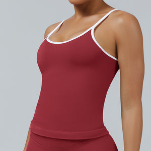 Celynia Seamless Contrast Color Vest Backless Clothes