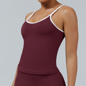 Celynia Seamless Contrast Color Vest Backless Clothes