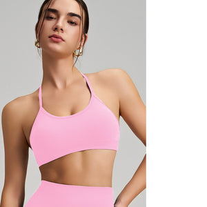 Celynia Seamless Seamless Thin Strap Cross Back Outfit Set, Quick-Dry Bra For Running