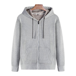 Celynia Soft Zipper Hoodie Solid Color Plus Fleece Sweatshirt
