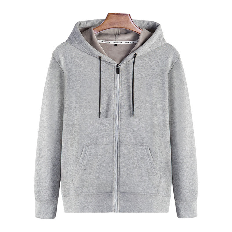 Celynia Soft Zipper Hoodie Solid Color Plus Fleece Sweatshirt